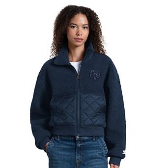 Women's Starter Navy Chicago Bears Journeyman Sherpa Full-Zip Jacket