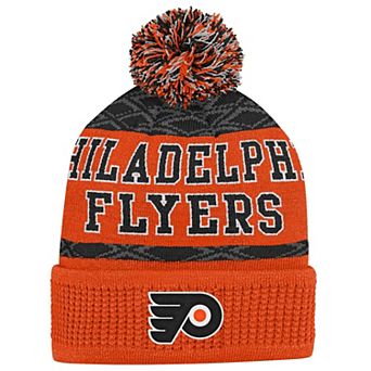 Philadelphia Flyers Orange Puck Cuffed Knit Hat with Pom