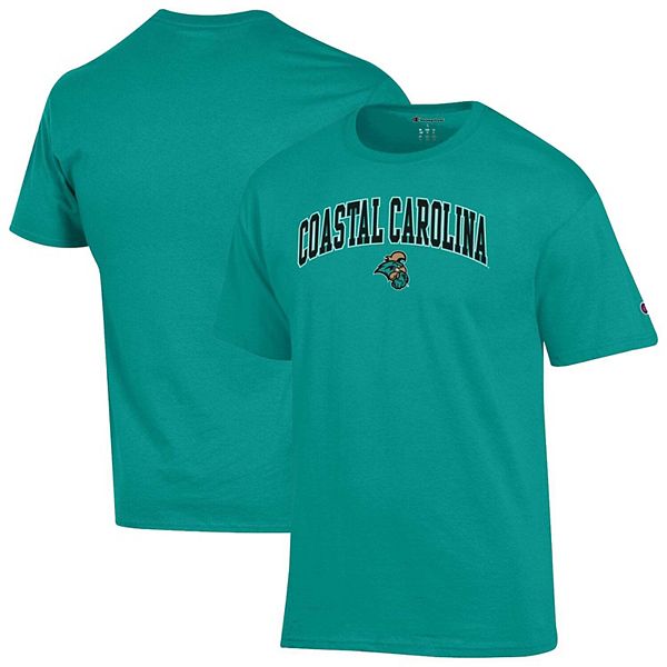 Men's Champion Teal Coastal Carolina Chanticleers Arch Logo T-Shirt