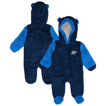 Newborn & Infant Outerstuff Navy Oklahoma City Thunder Stay Napping Fleece Bunting Full-Zip Sleeper