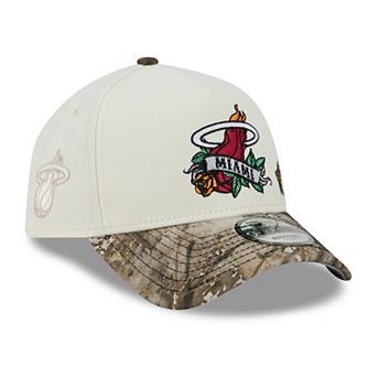 Men's New Era Cream/Camo Miami Heat Rose Banner 9FORTY A-Frame Adjustable Hat