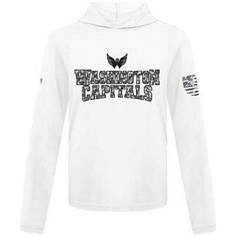 Men's Levelwear White Washington Capitals Anthem Camo Long Sleeve Hooded T-Shirt