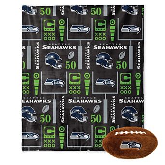"Pegasus Seattle Seahawks 50"" x 60"" Blackout Team Spirit Ultra Soft Throw & Plush Football Combo Pack"