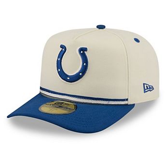 Men's New Era Cream/Royal Indianapolis Colts Vintage A-Frame 59FIFTY Fitted Hat