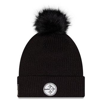 Women's New Era Black Pittsburgh Steelers 2026 Salute To Service Cuffed Knit Hat with Pom