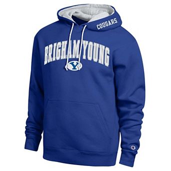 Men's Champion Royal BYU Cougars Arch Tackle Twill Hoodie