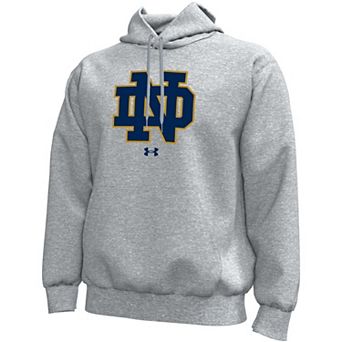 Men's Under Armour Heather Gray Notre Dame Fighting Irish Core Icon Fleece Pullover Hoodie