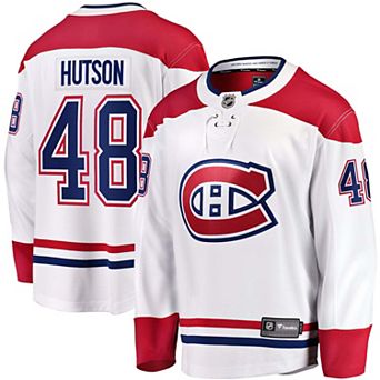 Men's Fanatics Lane Hutson White Montreal Canadiens Away Breakaway Jersey
