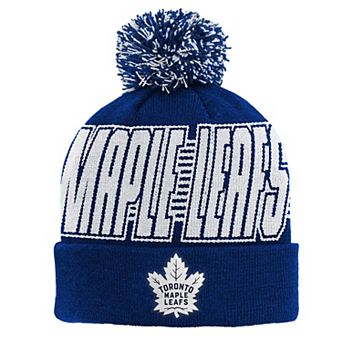 Youth Outerstuff Blue Toronto Maple Leafs Cuffed Knit Hat with Pom