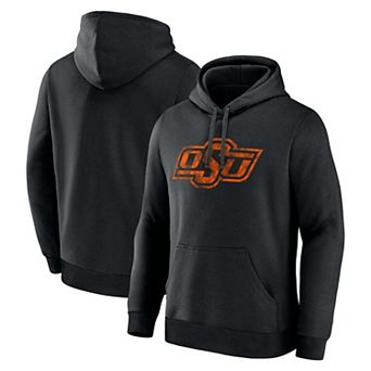 Men's Logo Athletic Black Oklahoma State Cowboys Primary Logo Fleece Pullover Hoodie