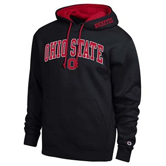 Men's Champion Black Ohio State Buckeyes Arch Tackle Twill Hoodie