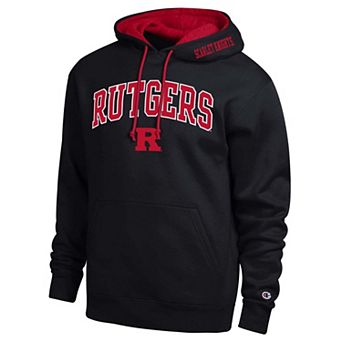 Men's Champion Black Rutgers Scarlet Knights Arch Tackle Twill Hoodie