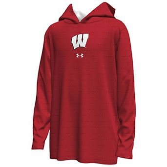 Youth Under Armour Red Wisconsin Badgers Gameday Armourfuse Lightweight Hoodie