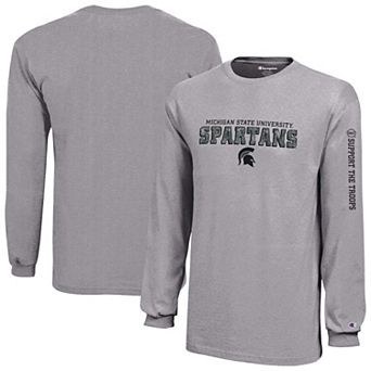 Youth Champion Heather Gray Michigan State Spartans Operation Hat Trick Long Sleeve T-Shirt