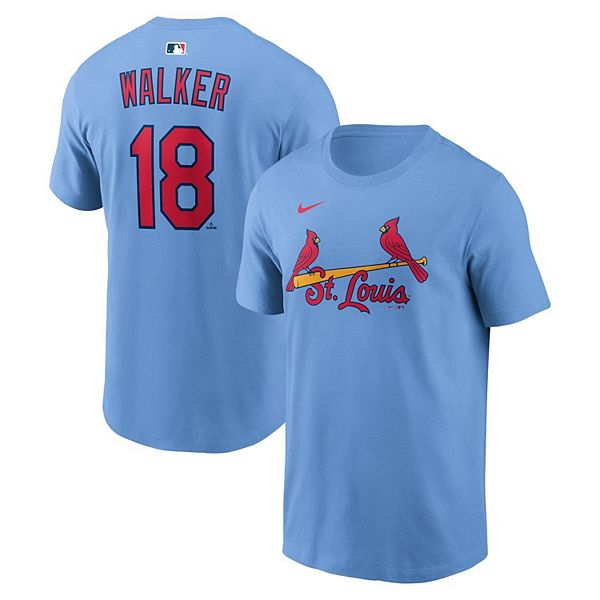 Men's Nike Jordan Walker Light Blue St. Louis Cardinals Name & Number T-Shirt