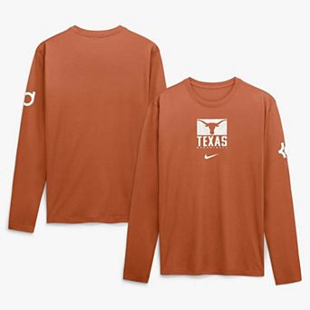 Men's Nike Kevin Durant Texas Orange Texas Longhorns Courtside Legend Dri-FIT Long Sleeve T-Shirt