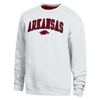 Men's Champion White Arkansas Razorbacks Arch Sweatshirt