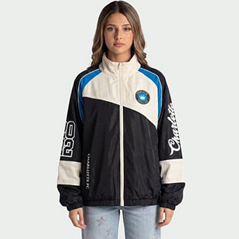 Unisex The Wild Collective Black/Cream Charlotte FC Oversized Full-Zip Track Jacket
