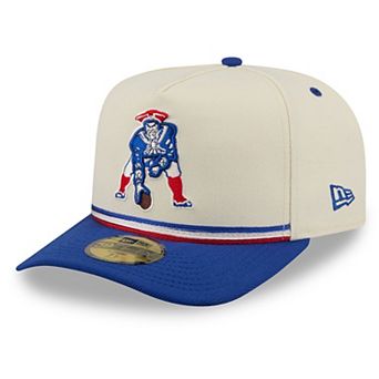 Men's New Era Cream/Royal New England Patriots Throwback A-Frame 59FIFTY Fitted Hat