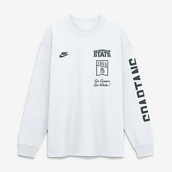 Men's Nike White Michigan State Spartans Max 90 Legacy Multi Graphic Long Sleeve T-Shirt