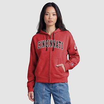Women's Champion Red Cincinnati Bearcats Arch Full-Zip Fleece Hoodie