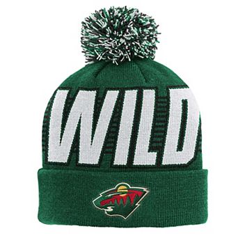 Youth Outerstuff Green Minnesota Wild Cuffed Knit Hat with Pom