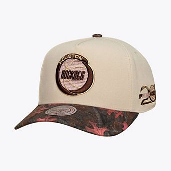 Unisex Mitchell & Ness Cream Houston Rockets Hardwood Classics Fall Pink Pro Snapback Hat