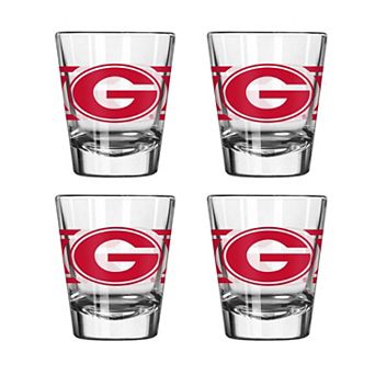 Logo Brands Georgia Bulldogs Four-Piece Stripe Shot Glass Set