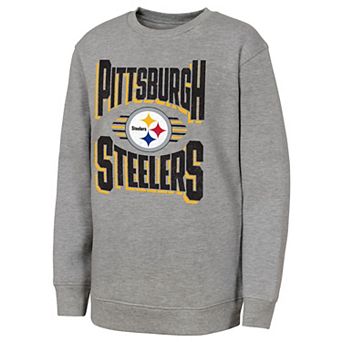 Youth Outerstuff Gray Pittsburgh Steelers Jet Stream Sweatshirt