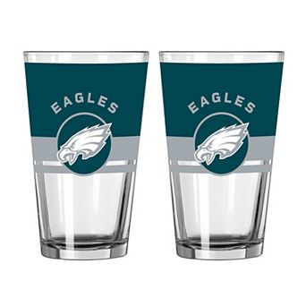 Logo Brands Philadelphia Eagles Two-Piece 16oz. Horizon Pint Glass Set
