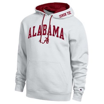 Men's Champion White Alabama Crimson Tide Arch Tackle Twill Hoodie