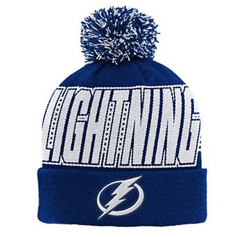 Youth Outerstuff Blue Tampa Bay Lightning Cuffed Knit Hat with Pom