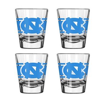 Logo Brands North Carolina Tar Heels Four-Piece Stripe Shot Glass Set