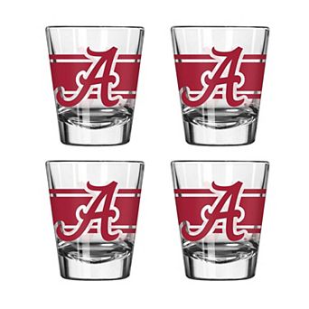 Logo Brands Alabama Crimson Tide Four-Piece Stripe Shot Glass Set