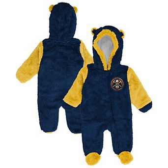 Newborn & Infant Outerstuff Navy Denver Nuggets Stay Napping Fleece Bunting Full-Zip Sleeper