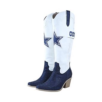 Women's FABGATING by Cuce White Dallas Cowboys Crystal Cowboy Boots