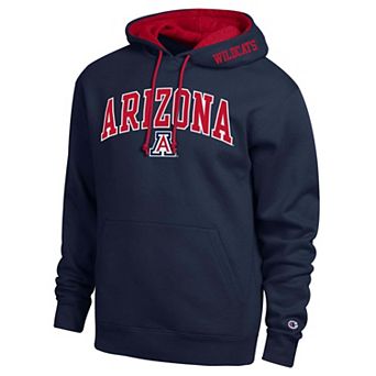 Men's Champion Navy Arizona Wildcats Arch Tackle Twill Hoodie