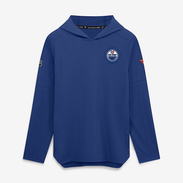 Men's Fanatics Royal Edmonton Oilers Authentic Pro Train Lightweight Hoodie