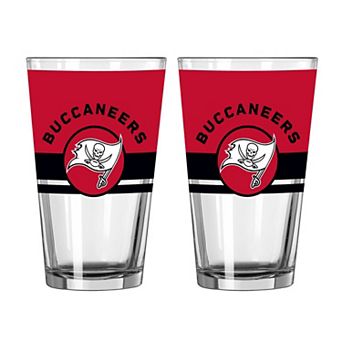 Logo Brands Tampa Bay Buccaneers Two-Piece 16oz. Horizon Pint Glass Set