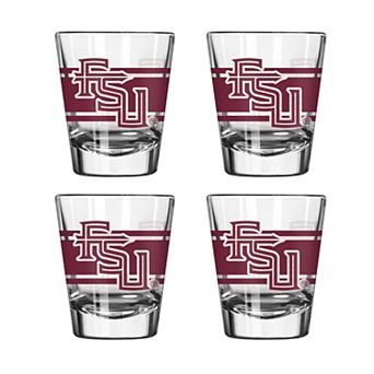 Logo Brands Florida State Seminoles Four-Piece Stripe Shot Glass Set