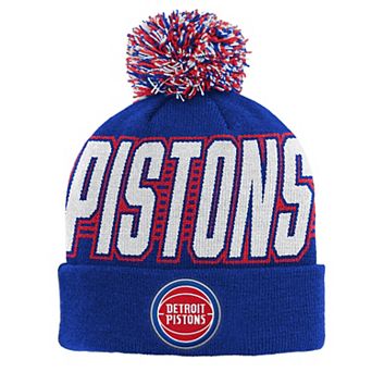 Youth Outerstuff Blue Detroit Pistons Cuffed Knit Hat with Pom