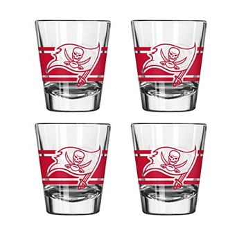 Logo Brands Tampa Bay Buccaneers Four-Piece Stripe Shot Glass Set