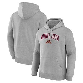 Men's Logo Athletic Heather Gray Minnesota Golden Gophers Primary Logo Fleece Pullover Hoodie