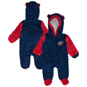 Newborn & Infant Outerstuff Navy Columbus Blue Jackets Stay Napping Fleece Bunting Full-Zip Sleeper