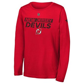 Youth Outerstuff Red New Jersey Devils Wordmark Long Sleeve T-Shirt