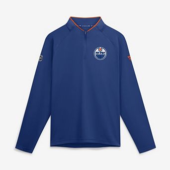 Men's Fanatics Royal Edmonton Oilers Authentic Pro Rink Raglan Lightweight Quarter-Zip Pullover