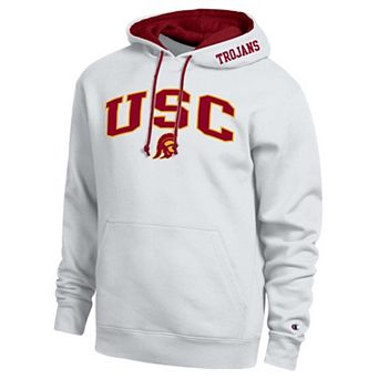 Men's Champion White USC Trojans Arch Tackle Twill Hoodie