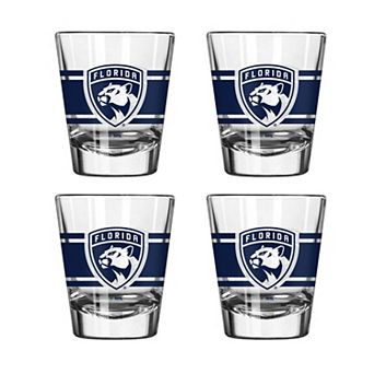 Logo Brands Florida Panthers Four-Piece Stripe Shot Glass Set