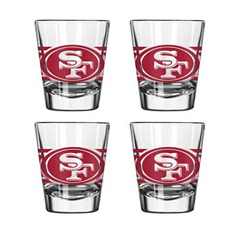 Logo Brands San Francisco 49ers Four-Piece Stripe Shot Glass Set