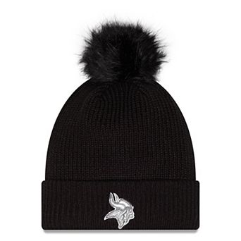 Women's New Era Black Minnesota Vikings 2026 Salute To Service Cuffed Knit Hat with Pom